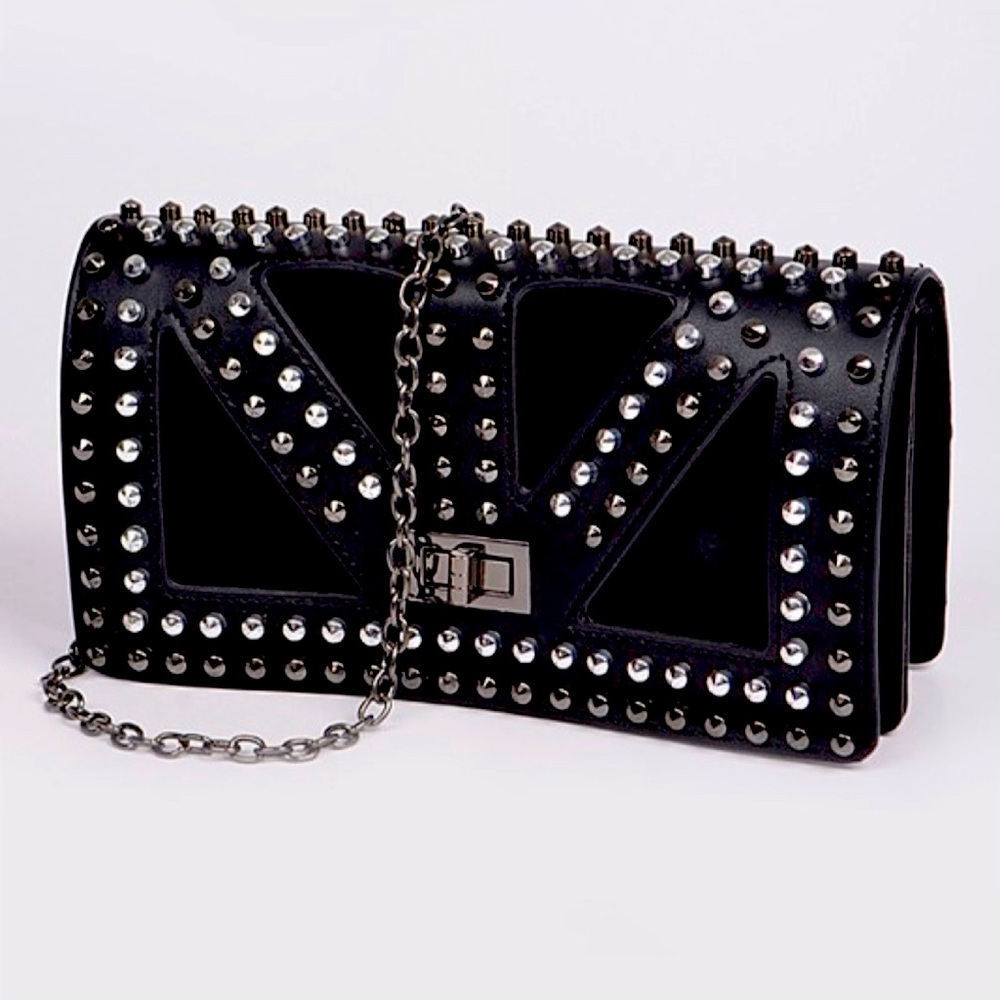 Black Studded Trendy bag